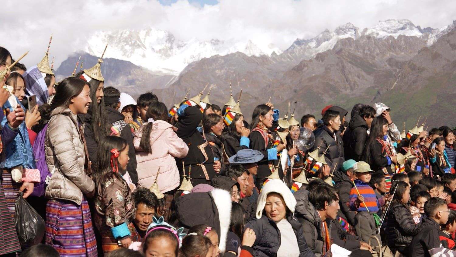 The audience at the Royal Highland Festival in Laya, Bhutan