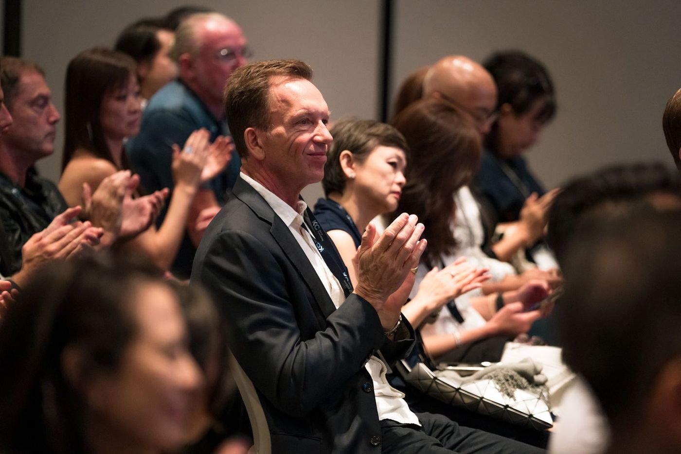 The audience applauding at the end of the Singapore premiere screening